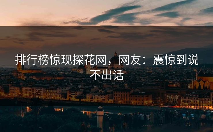 排行榜惊现探花网，网友：震惊到说不出话