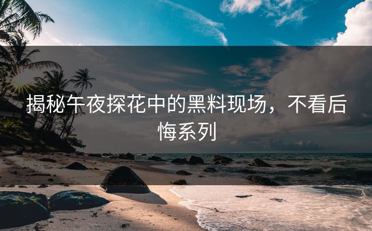 揭秘午夜探花中的黑料现场，不看后悔系列